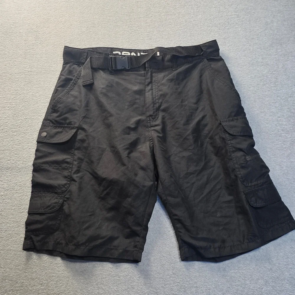 Denali Cargo Shorts Mens 36 Black Utility Hiking Outdoor Belted Multi Pocket‎